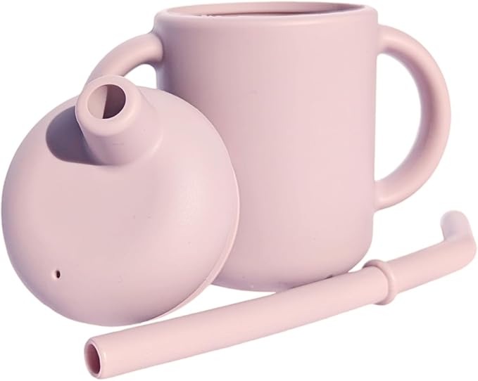 Baby Sippy Cup with Straw, BPA Free, Food Grade Silicone Sippy Cup, Suitable for Teething Babies