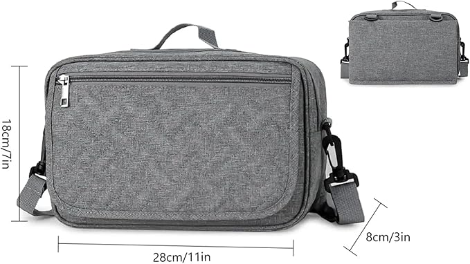 Small Baby Changing Bag with Change Mat, Travel Crossbody Nappy Bag, Compact Diaper Satchel for Mums and Dads