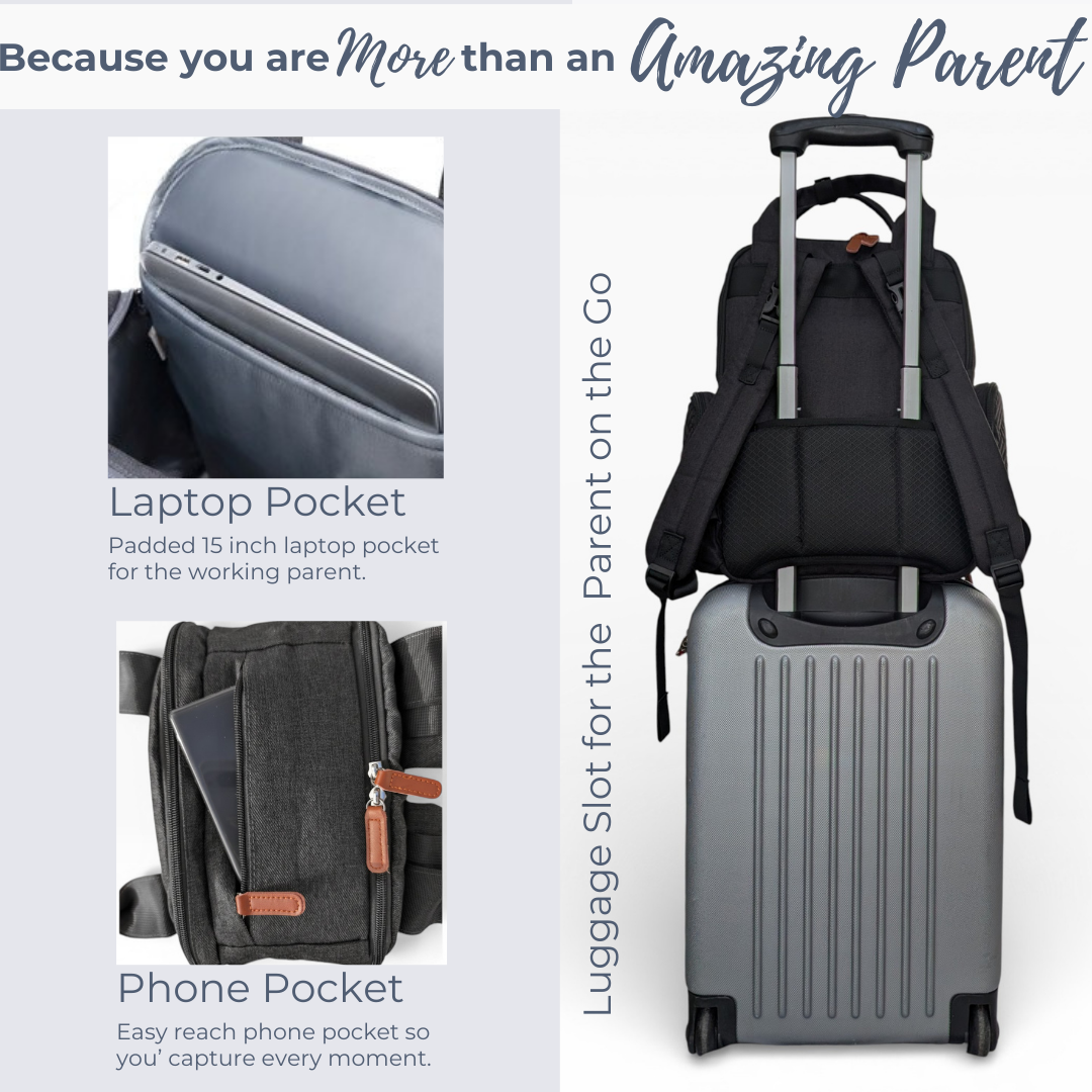 Baby Changing Backpack – Stylish, Spacious & Smart Nappy Bag for Modern Parents | Multi-Pocket Organizer with Wipe Access, Insulated Bottle Section & Stroller Straps