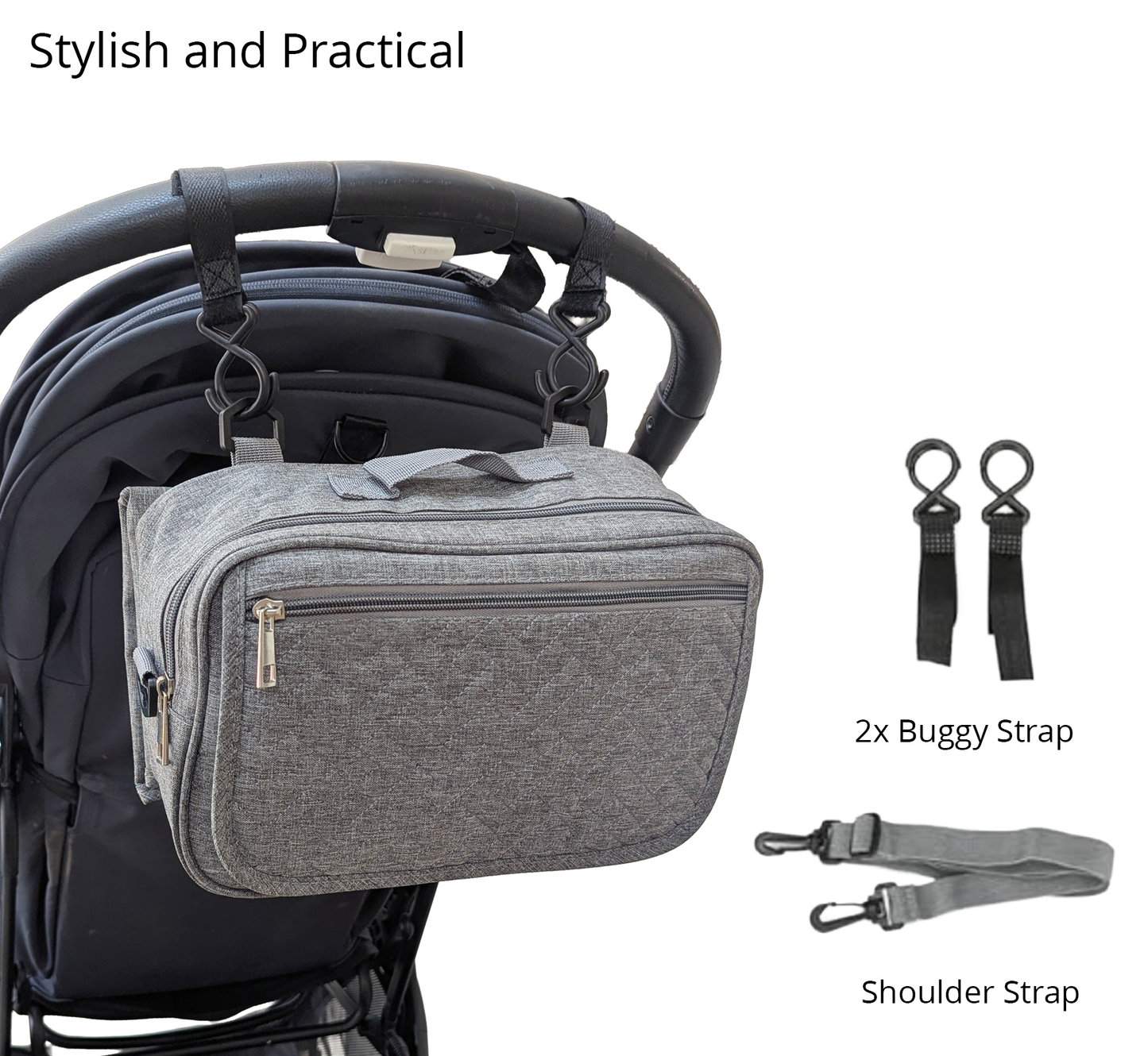 Small Baby Changing Bag with Change Mat, Travel Crossbody Nappy Bag, Compact Diaper Satchel for Mums and Dads
