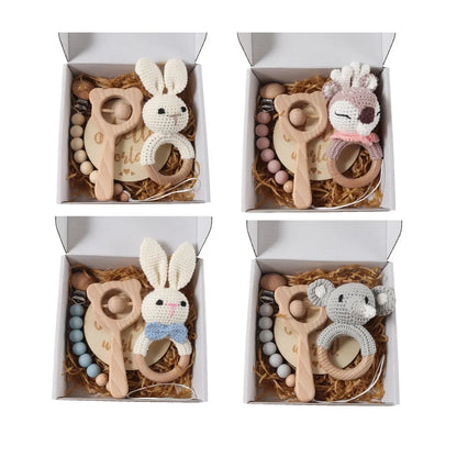 Tigerlily Phoenix Newborn Gift Set – Rattle, Teether & Pacifier Clip