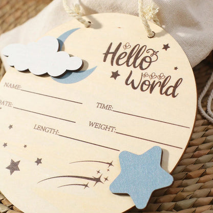 Tigerlily Phoenix Hello World Birth Announcement Plaque