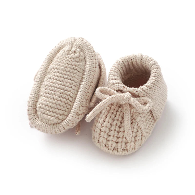 Cozy Knit Baby Booties With Bow – Soft, Breathable