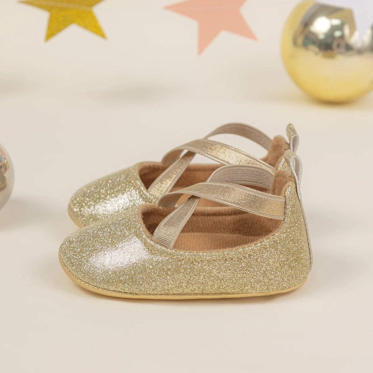 Newborn Baby Girl Princess Shoes Bling Soft Soles Non-Slip Infant Shoes First Walkers Baptism