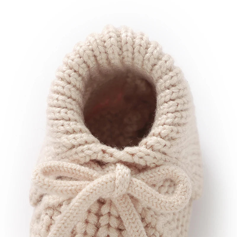 Cozy Knit Baby Booties With Bow – Soft, Breathable