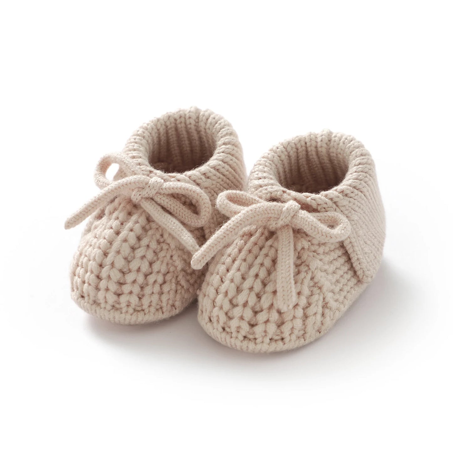 Cozy Knit Baby Booties With Bow – Soft, Breathable
