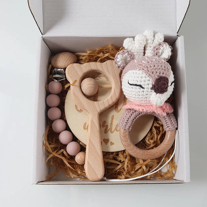 Tigerlily Phoenix Newborn Gift Set – Rattle, Teether & Pacifier Clip