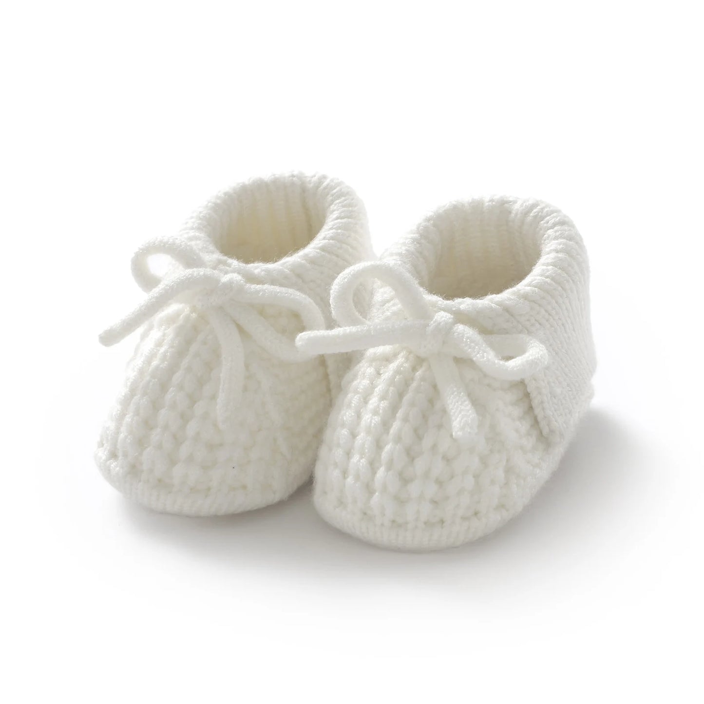 Cozy Knit Baby Booties With Bow – Soft, Breathable