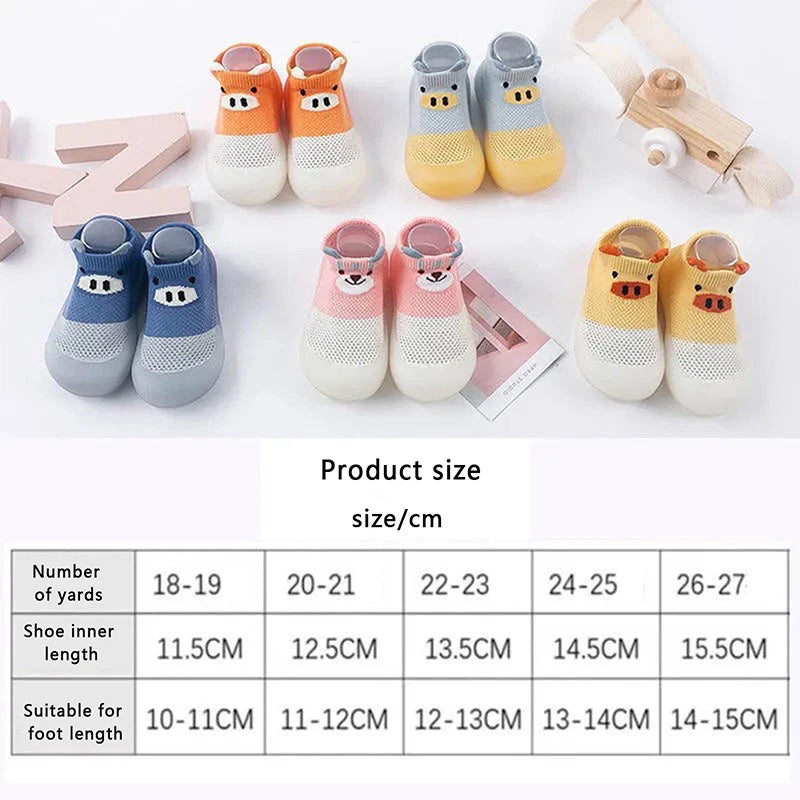SoftFlex Knit Animal Baby Shoes — Non-Slip Sock Shoes for First Walkers