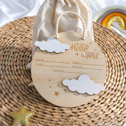Tigerlily Phoenix Hello World Birth Announcement Plaque