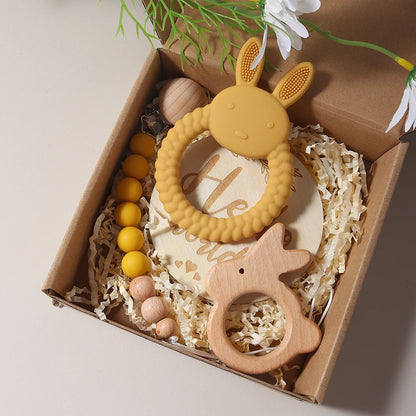 Tigerlily Phoenix Bunny Teether & Wooden Rattle Gift Set