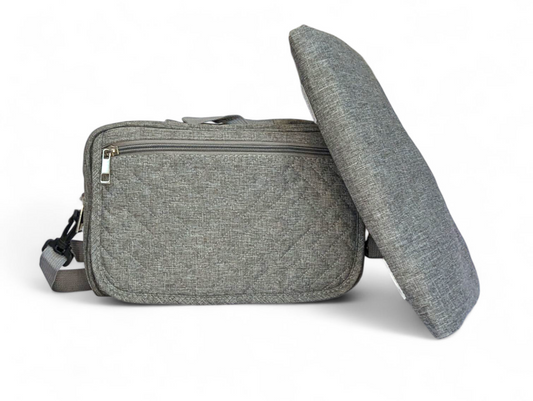 Small Baby Changing Bag with Change Mat, Travel Crossbody Nappy Bag, Compact Diaper Satchel for Mums and Dads