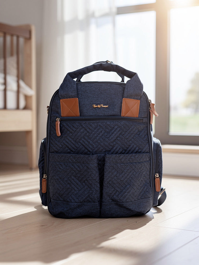 Baby Changing Backpack – Stylish, Spacious & Smart Nappy Bag for Modern Parents | Multi-Pocket Organizer with Wipe Access, Insulated Bottle Section & Stroller Straps