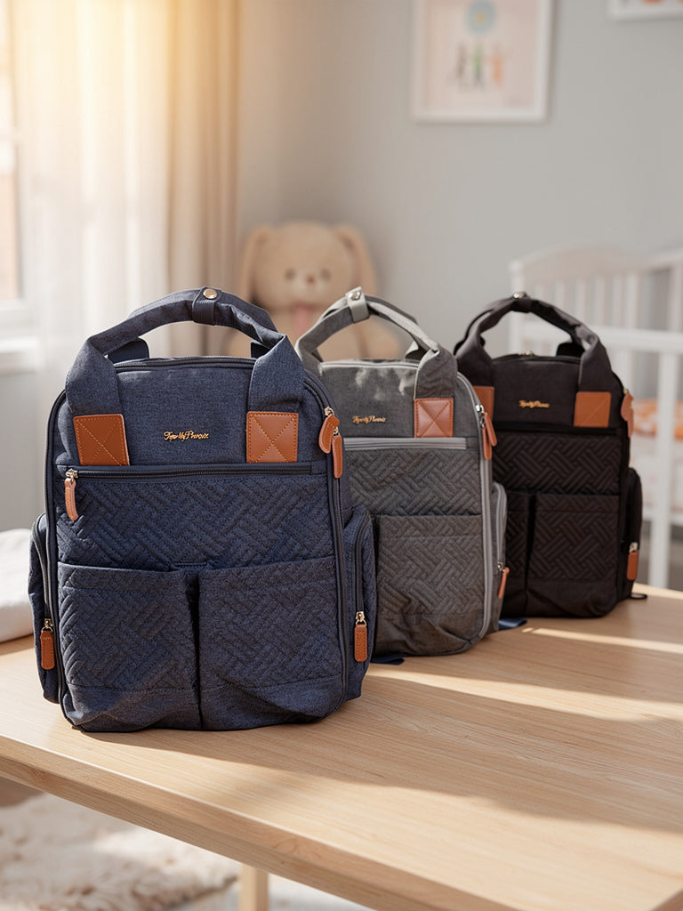 Baby Changing Backpack – Stylish, Spacious & Smart Nappy Bag for Modern Parents | Multi-Pocket Organizer with Wipe Access, Insulated Bottle Section & Stroller Straps