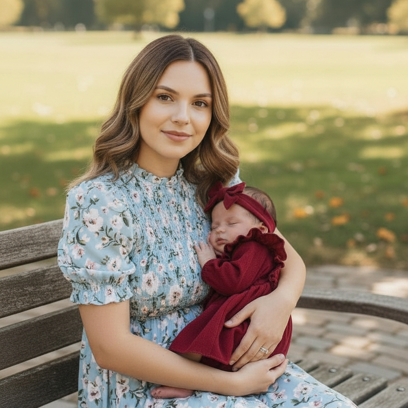 Baby Girl Dress with Bow | Valentine's Day, Mother's Day, or Any Special Occasion Outfit Cute Red Cotton Blend Comfortable Elegant for Photos Gatherings Parties